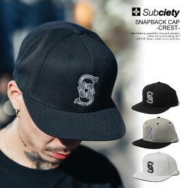 サブサエティ キャップ SUBCIETY SNAPBACK CAP-CREST- メンズ ベースボールキャップ 6パネル ストリート