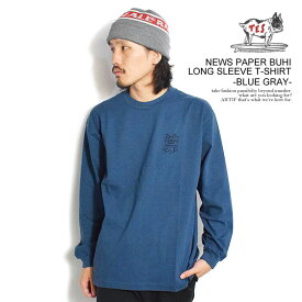 エンドレスサマー Tシャツ The Endless Summer TES NEWS PAPER BUHI LONG SLEEVE T-SHIRT -BLUE GRAY- メンズ 長袖 ロンT 送料無料 ストリート