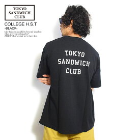 TOKYO SANDWICH CLUB トウキョウサンドウィッチクラブ Tシャツ T.S.C-COLLEGE H.S.T -BLACK- メンズ 半袖