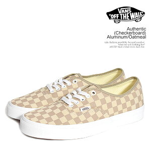���@���Y �X�j�[�J�[ VANS Authentic (Checkerboard) Aluminum/Oatmeal �����Y �o���Y �V���[�Y �I�[�Z���e�B�b�N �������� �X�g���[�g