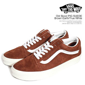 ���@���Y �X�j�[�J�[ VANS Old Skool PIG SUEDE Brown Earth/True White �����Y �I�[���h�X�N�[�� �X�G�[�h �V���[�Y �o���Y �������� �X�g���[�g