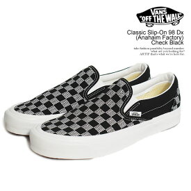 バンズ スリッポン VANS Classic Slip-On 98 Dx (Anahaim Factory) Check Black メンズ スニーカー ヴァンズ