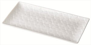 網代 24cm長角皿 白 白磁 24.5×13.0×H1.8cm 食器 創作料理 一品料理 多国籍料理 器 アジアン料理 和食器 洋食器 居酒屋 焼肉 中華 などにご利用頂けます