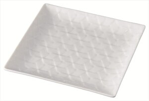 網代 17cm角皿 白 白磁 17.3×17.3×H1.8cm 食器 創作料理 一品料理 多国籍料理 器 アジアン料理 和食器 洋食器 居酒屋 焼肉 中華 などにご利用頂けます