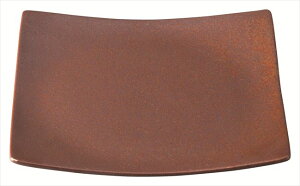 赤茶備前 正角22cm皿 磁器 22.8×22.8×H2.6cm 食器 創作料理 一品料理 多国籍料理 器 アジアン料理 和食器 洋食器 居酒屋 焼肉 中華 などにご利用頂けます