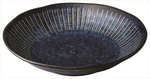 窯変紺十草 20.5cm深皿 磁器 φ20.5×H4.5cm 食器 創作料理 一品料理 多国籍料理 器 アジアン料理 和食器 洋食器 居酒屋 焼肉 中華 などにご利用頂けます