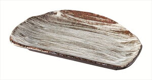 白刷毛半月焼物皿 磁器 20.7×13.4×H2.7cm 食器 創作料理 一品料理 多国籍料理 器 アジアン料理 和食器 洋食器 居酒屋 焼肉 中華 などにご利用頂けます