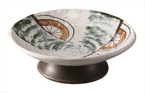 花車 高台5寸皿 陶器 φ16.4×H5cm 食器 創作料理 一品料理 多国籍料理 器 アジアン料理 和食器 洋食器 居酒屋 焼肉 中華 などにご利用頂けます