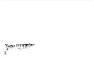 テーブルマット尺3#103 車えび(墨絵) ◆ご注文単位:1冊(100枚入) 業務用 キッチン用品 厨房用品 食器 居酒屋 おしゃれ食器 創作料理