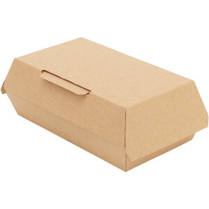 ネオクラフト ランチBOX M ◆ご注文単位:20枚 天面185×110/底面170×95/高70mm【材質】未晒クラフト紙+内側耐油加工 使い捨て食品容器、テイクアウト容器、クラフトボックス、バケッ