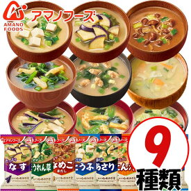アマノフーズ フリーズドライ おみそ汁 9種類 9食セット おみそ汁 お味噌汁 味噌汁 即席 バラエティ みそ汁 おためし 1000円ポッキリ 1000円ぽっきり 買い回り [am] [Y3C] 【ゆうパケット送料無料】