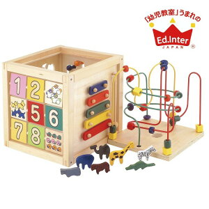 Ed.Inter エド・インター 森のあそび箱 ルーピング ビーズコースター 楽器 型はめパズル 迷路 型はめ おもちゃ 知育玩具 あそび道具 子供玩具 男の子 女の子 出産祝 木製 ナチュラル エドイン