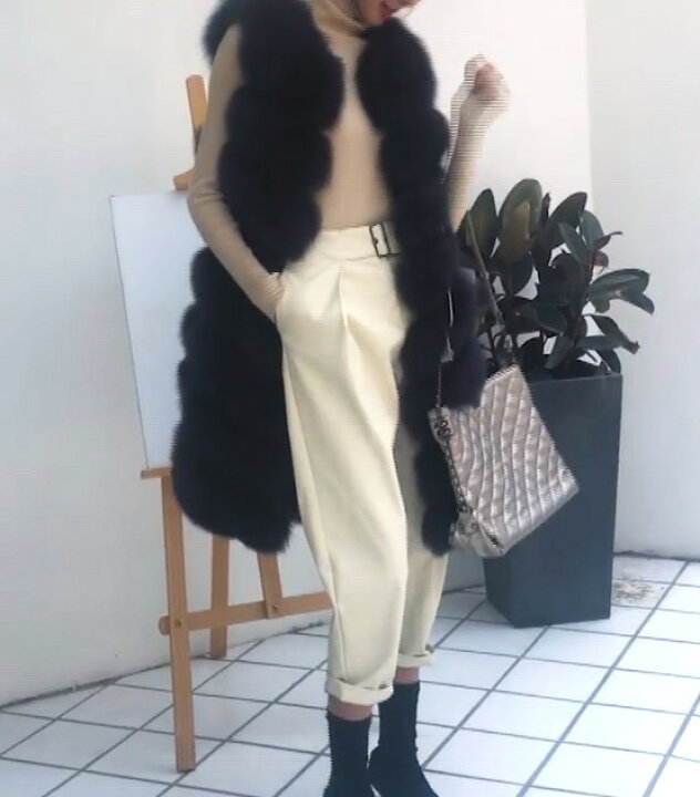 楽天市場】SALE セール 毛皮 リアルフォックス FOX ロングベスト ジレ 