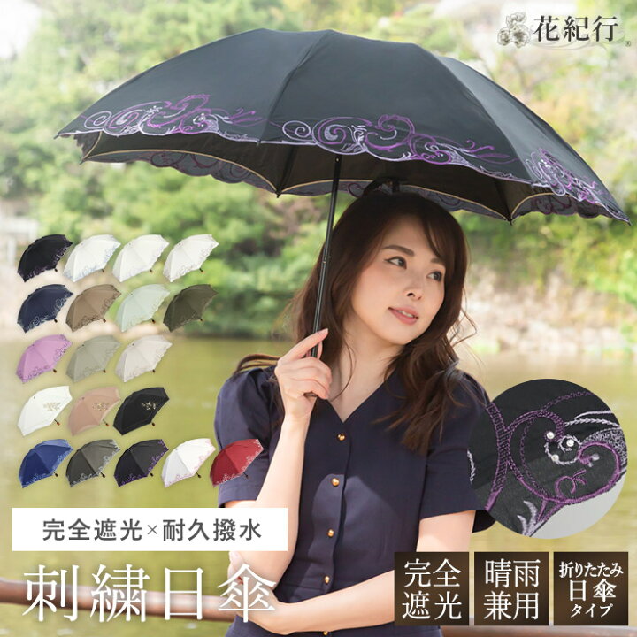 国内外の人気が集結 黒 晴雨兼用 折りたたみ傘 折り畳み式傘 撥水加工 遮光 UVカット 日傘