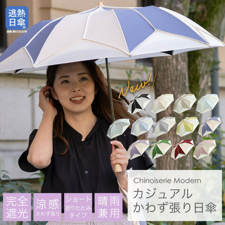 楽天市場】日傘 レディース 折りたたみ傘 完全遮光 逃熱日傘 ショート  