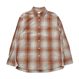 NOMA t.d.【ノーマティーディー】-Ombre Plaid LS Shirt (Brown × Gray)