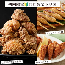 【送料無料】 はじめてトリオお試しセット！生姜香る鶏屋の唐揚げが入った3商品　 トライアル おためし 唐揚げ、国産鶏肉、つくね、手羽中唐揚げ、レンジ調理、簡単、便利　父の日　母の日　プチギフト　唐揚げ味くらべ