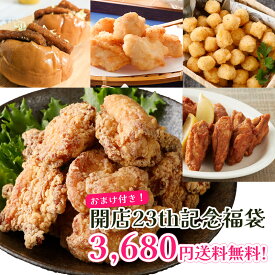 【23周年記念福袋】日時指定不可 福袋 全5品 送料無料 総重量1660g！冷凍 おかず 弁当 おすすめ 人気 福袋 お得 安い 総菜セット　（セット内容：生姜香る唐揚げ・じゃがチキン・やみつきチキン・とり天・みそソース鶏カツ）