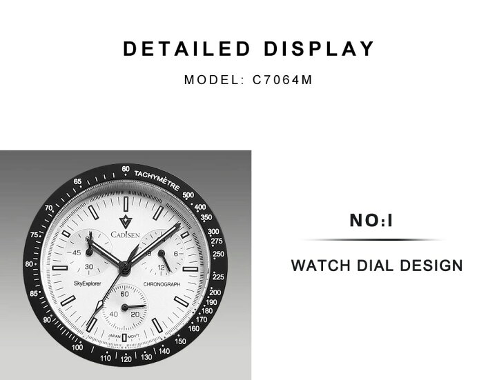 楽天市場】CADISEN カディセン C7064 メンズ腕時計 SEIKO VK63 日本製 