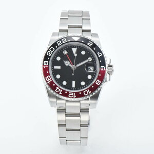 PARNIS �����Y�r���v ���{��NH34 SEIKO GMT���[�u�����g 40mm �T�t�@�C�A�K���X �X�e�����X�X�`�[�� �@�B�� �p�[�j�X �Z�C�R�[