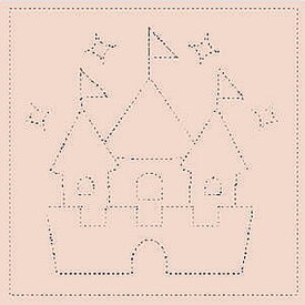 リハビリ手芸（健康手芸）花ふきん布パックお城（淡ピンク）