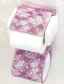 リハビリ手芸　メタリックヤーンで作る　ペーパーホルダー（模様/ラベンダー） 高齢者レクリエーション　デイケア