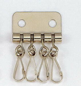 キーホルダー金具 4連タイプ(シルバー)5個入カシメ付き 高齢者レクリエーション デイケア