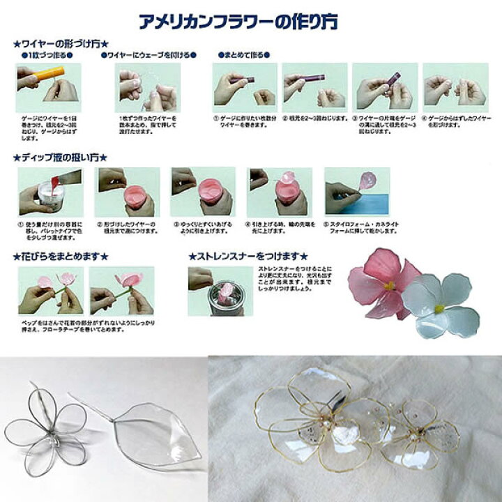 楽天市場 アメリカンフラワー マニキュアフラワー ディップ アート 基本セット ディップ液 ゲージパイプ 28ワイヤー金 3点セット 可燃物のため 沖縄 及び 離島への発送はできません クラフトショップ ポピー