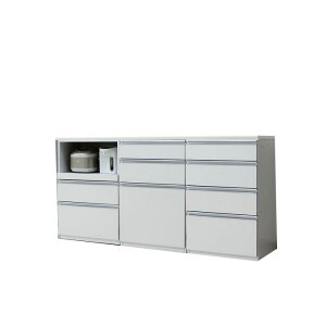 キッチンカウンター サイドボード リビングボード 幅180cm キッチン収納 レンジ台 木目 ハイグロス ホワイト ブラウン カウンター下収納 サイレントクローズ セミオーダー エコ家具 大川家具