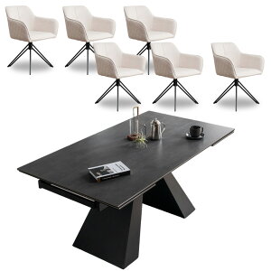 Jݒu L^Cv Z~bN _CjOe[uZbg 6l| ]`FA Lk 6lp _  160cm 236cm 7_Zbg _CjOZbg  O[ zCg ubN _