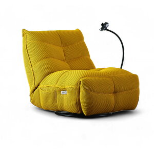 電動モーション 1Pソファ パーソナルチェア ワイヤレス充電対応 フレキシブルスマホスタンド usb cタイプ 対応 ロッキング機能 360度回転 1人掛け モーションソファ リクライニング イエロー