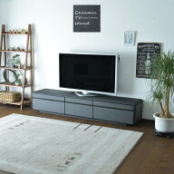 テレビボード ローボード テレビ台 210cm セラミック調 石目 エンボス 艶消し ブラック ダークグレー ガ…