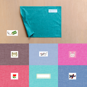 ランチョンマット  ランチクロス  ダンガリー 30×40 ピーコックグリーン鉛筆 子供・キッズ用 名札(氏名票)つき ネーム 幼稚園・小学校・給食用ナフキン 裏地あり 布製シン