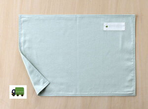 ランチョンマット  ランチクロス  ダンガリー 32×46 グリーントラック 子供・キッズ用 名札(氏名票)つき ネーム 幼稚園・小学校・給食用ナフキン 机サイズ 裏地あり 布製