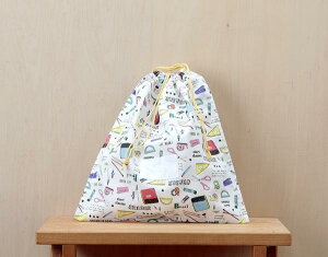 体操着入れ 体操服入れ お着替え入れ 巾着型 縦28cm横27cm(28×27) まち2cm 氏名票つき 名札つき 白文房具791 修学旅行・林間学校・宿泊訓練・キャンプ・お泊り保育の時の荷物の小分けにも活