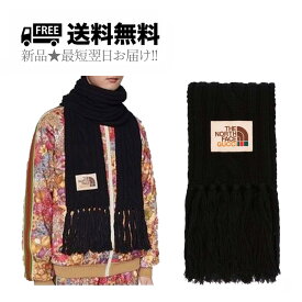 GUCCI × THE NORTH FACE グッチ ノースフェイス マフラー コラボ ウール 100% イタリア製 新品 ★ 1000 ブラック