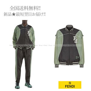FENDI �t�F���f�B �X�^�W���� �u���]�� FF ���S �C�^���A�� FAA815 A53Q F1DS9 �����Y �V�i �� BLACK × SAGE GREEN �� 48 J786..