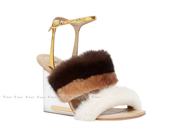 楽天市場】FENDI フェンディ ハイヒール ミンク ファー サンダル 
