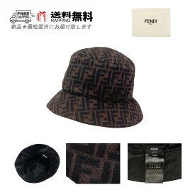 FENDI フェンディ ハット FF ロゴ ウール シルク イタリア製 FXQ801AH7KF15B6 メンズ 新品 ★ ブラウン