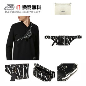 VALENTINO ヴァレンティノ BAG バッグ ミニ ベルトバッグ クロスボディ VLTN ロゴ カーフ レザー イタリア製 新品 ★ ブラック L300..