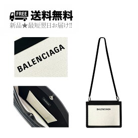 BALENCIAGA バレンシアガ ショルダーバッグ キャンバス ロゴ イタリア製 新品 ★ 9260 NATURAL × BLACK