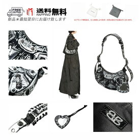 BALENCIAGA バレンシアガ BAG バッグ LE CAGOLE ハンドバッグ XS GRAFFITI ショルダー ロゴ イタリア製 新品 ★ 1090 ブラック L412b..