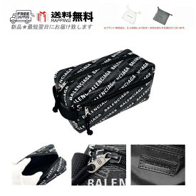 BALENCIAGA バレンシアガ バッグ BAG トイレタリーケース ポーチ トラベル キャンバス モノグラム 新品 ★ 1060 BLACK + GREY WHITE