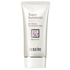 アクセーヌ ACSEINE(acseine)　スーパーサンシールド　ブライトフィット SPF50 + PA++++ 40g 日焼け止め乳液 下地 ウォータープルーフ ノンケミカル ニキビ にきび 乾燥 保湿 敏感肌 エイジング 低刺激 アルコールフリー エタノールフリー 無添加 無香料 無着色