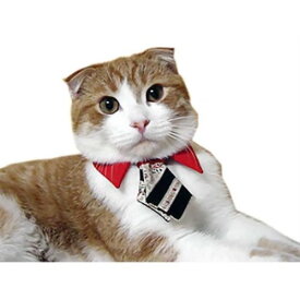 キャットプリン ネクタイシャツ・おしゃれレッド 1枚　猫の服 猫服 キャットウエア 猫用 付け襟 ネックカラー 帽子 ネコ ねこ かわいい おしゃれ コスプレ 変装 散歩