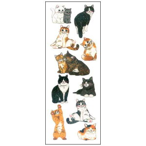 ラメ入りシール ネコ CR351 1シート 学用品