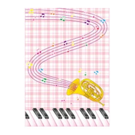 【10枚セット】クリアファイル A4　鍵盤＆管楽器 トランペット ピンク CF427 音楽 かわいい 楽しい 書類整理 楽譜 奥山 オクヤマ 学用品