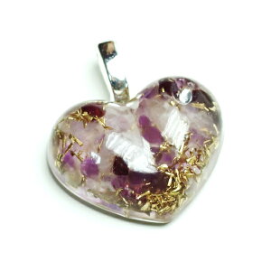 ボヘミアン オルゴナイト ペンダントトップ ハート アメジスト ct24 正規輸入品 チェコ製 アクセサリー 電磁波対策 パワーストーン アメジスト パワースポット 空間の浄化 ヒーリングアイテ