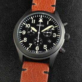 アリスト 腕時計 ARISTO クォーツ クロノグラフ ME5030-44VS PVDブラック ブラック文字盤 メンズ腕時計 送料無料