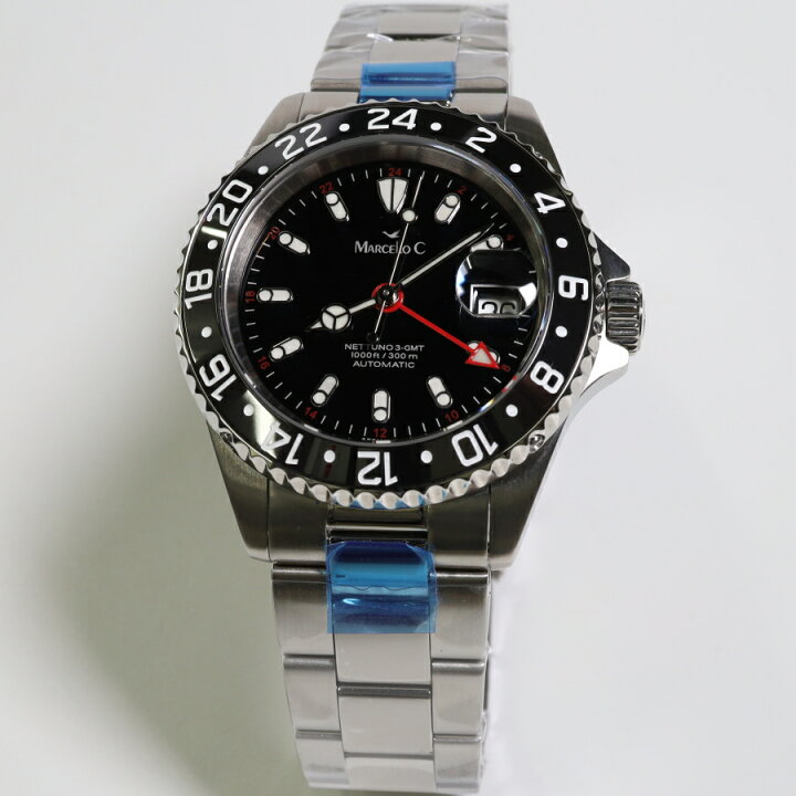 楽天市場】マルセロC ネットウノ3 GMT 300m防水ドイツ時計 自動巻き 